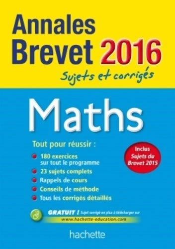 Livrenpoche : Annales 2016 maths 3e - Philippe Rousseau - Livre