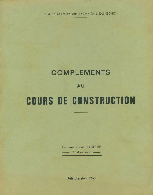 Livrenpoche : Compléments au cours de construction - Commandant Bouche - Livre