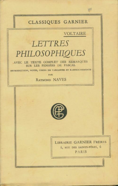 Livrenpoche : Lettres philosophiques - Voltaire - Livre