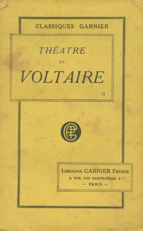 Livrenpoche : Théâtre de voltaire Tome II - Voltaire - Livre