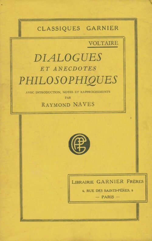 Livrenpoche : Dialogues et anecdotes philosophiques - Voltaire - Livre