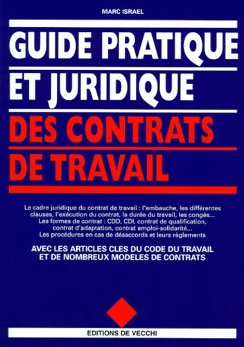 Livrenpoche : Guide pratique et juridique des contrats de travail - Marc Israël - Livre
