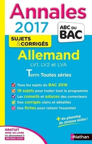 Livrenpoche : Annales abc du bac 2017 allemand lv1. LV2. Lva term toutes séries - Cécile Brunet - Livre