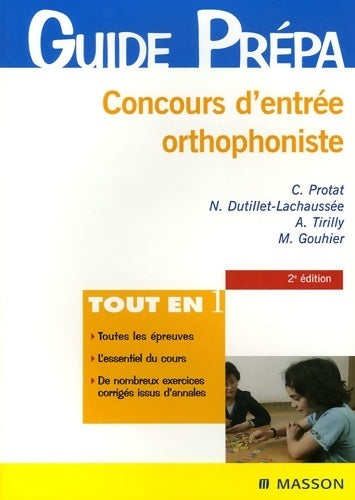Livrenpoche : Concours d'entrée orthophoniste - Claudine Protat - Livre