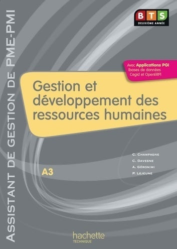 Livrenpoche : Gestion et développement des ressources humaines (a3) BTS ag pme-pmi livre de l'élève éd. 2010 - Catherine Davesne - Livre