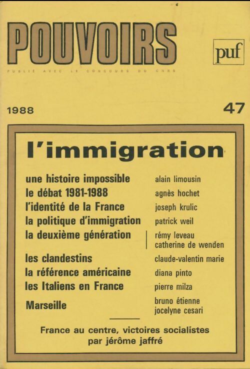 Livrenpoche : Pouvoirs numéro 47: L'immigration - Collectif - Livre
