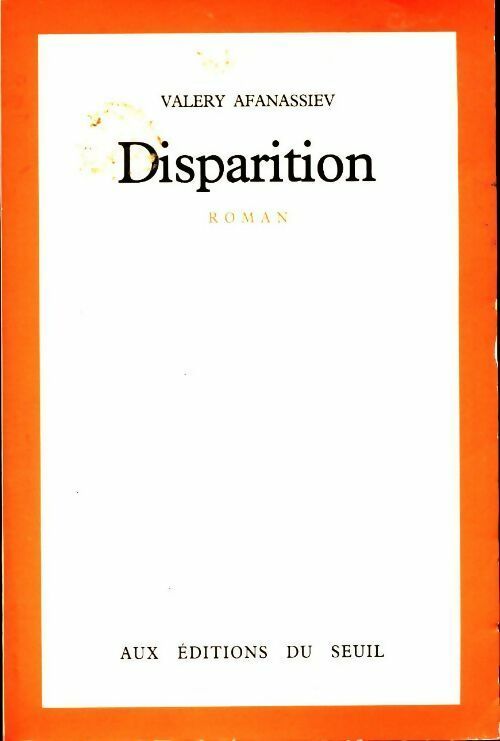 Livrenpoche : Disparition - Valery Afanassiev - Livre