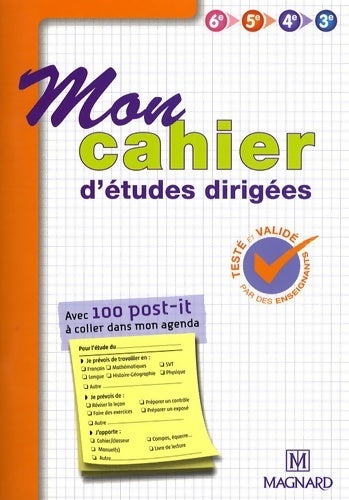 Livrenpoche : Mon cahier d'études dirigées - Magnard - Livre