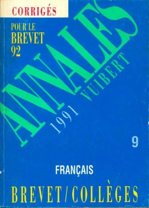 Livrenpoche : Français brevet 3e 1991 - Collectif - Livre