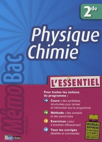 Livrenpoche : Physique chimie 2e : L'essentiel - Jean-Claude Paul - Livre