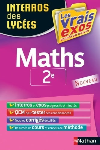 Livrenpoche : Interros des lycées maths Seconde - Erik De Brauwère - Livre