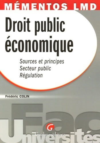 Livrenpoche : Droit public économique - Frédéric Colin - Livre