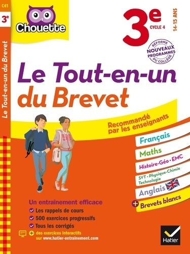 Livrenpoche : Chouette le tout en un 3e - spécial brevet : Cahier d'entraînement dans toutes les matières - Gérard Bonnefond - Livre