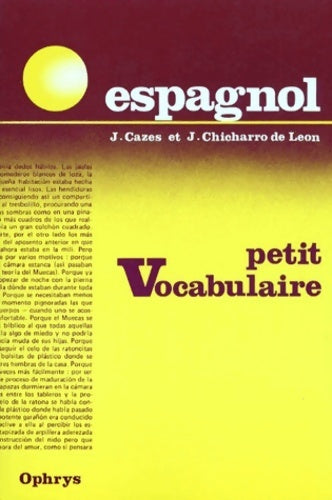 Petit vocabulaire espagnol - J. Chicharro De Leon - Livre