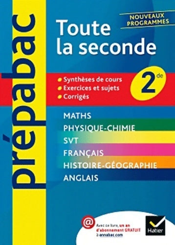 Livrenpoche : Prépabac toute la seconde : Toutes les matières - seconde - Didier Hourquin - Livre