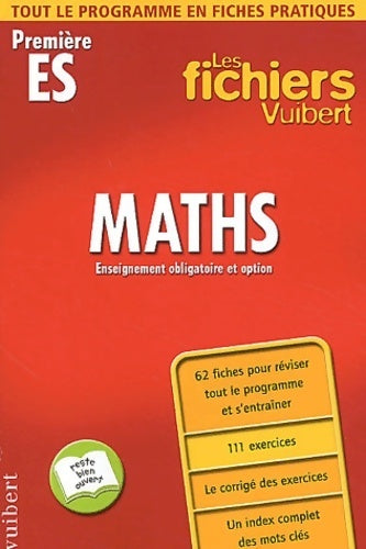 Livrenpoche : Les fichiers vuibert : Maths : première bac es - Nicole Lemaire - Livre