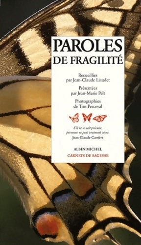Livrenpoche : Paroles de fragilité - Jean-Claude Liaudet - Livre