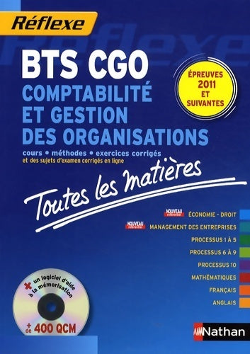 Livrenpoche : Comptabilité et gestion des organisations BTS CGO : épreuves 2011 et suivantes (1cédérom) - Pascal Besson - Livre