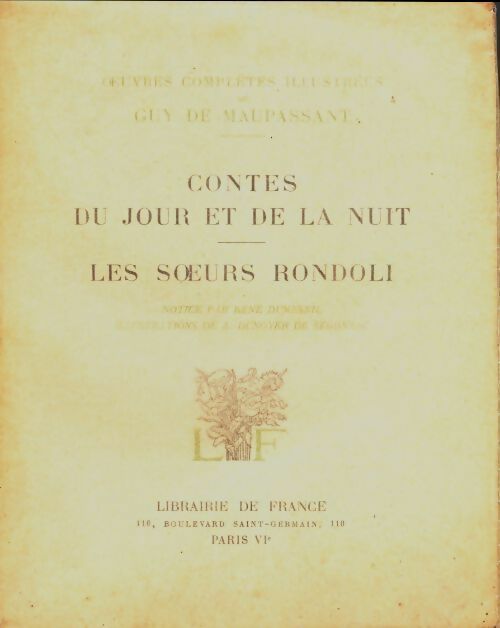 Livrenpoche : Contes du jour et de la nuit / Les soeurs Rondoli - Guy De Maupassant - Livre
