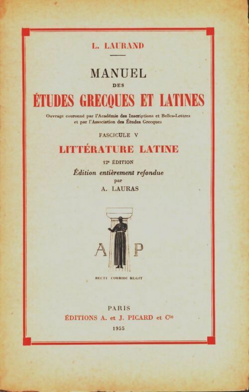 Livrenpoche : Manuel des études grecques et latines fascicule V - L Laurand - Livre