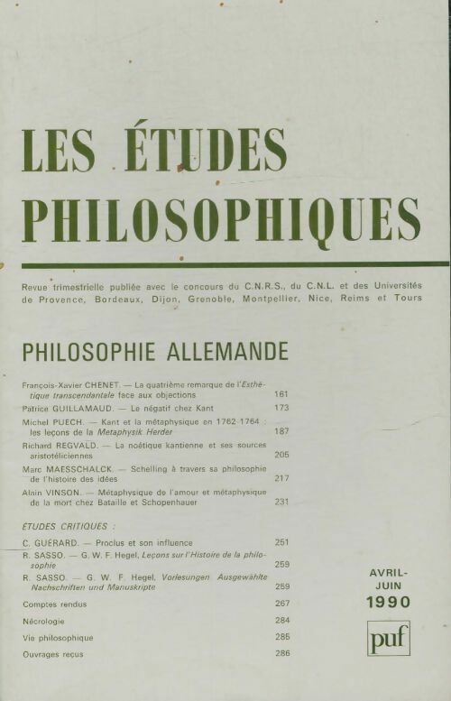 Livrenpoche : Les études philosophiques 1990 numéro 2 - Collectif - Livre