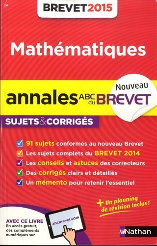 Livrenpoche : Annales abc du brevet 2015 maths 3e - Gilles Mora - Livre