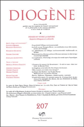 Livrenpoche : Diogène n°207 juillet-sept : Penser et vivre la nature : aspects éthiques et culturels - Augustin Berque - Livre