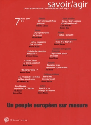 Livrenpoche : Savoir/agir n°7 : Un peuple européen sur mesure - Collectif - Livre