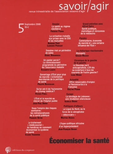 Livrenpoche : Savoir/agir n°5 : Economiser la santé - Collectif - Livre