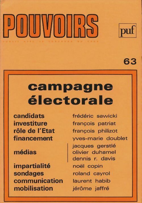 Campagne électorale - Collectif -  Pouvoirs - Livre