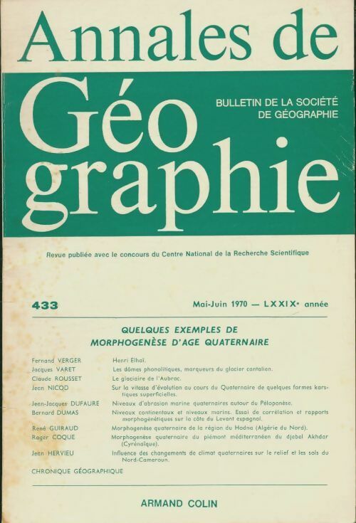 Livrenpoche : Annales de géographie n°433 - Collectif - Livre