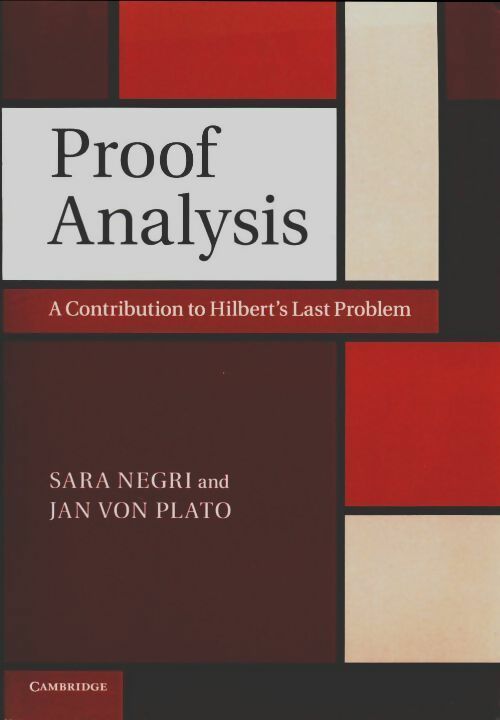 Livrenpoche : Proof analysis. A contribution to Hilbert's last problem - Sara Negri - Livre