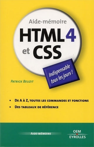 HTML 4 et CSS - Patrick Beuzit -  Aide-mémoire - Livre