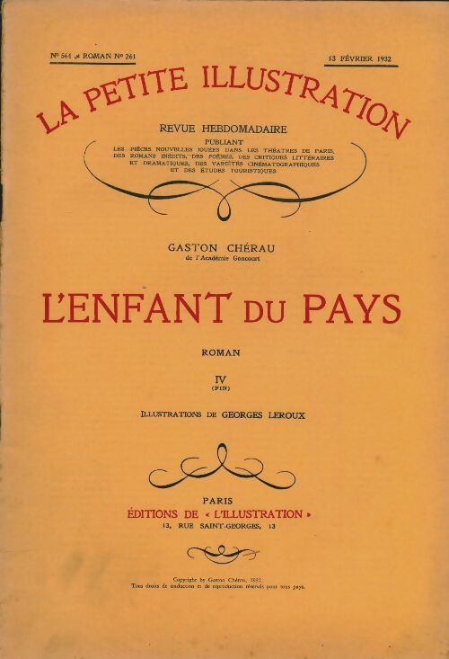 Livrenpoche : La petite illustration n°564 Roman n°261 : L'enfant du pays IV - Collectif - Livre
