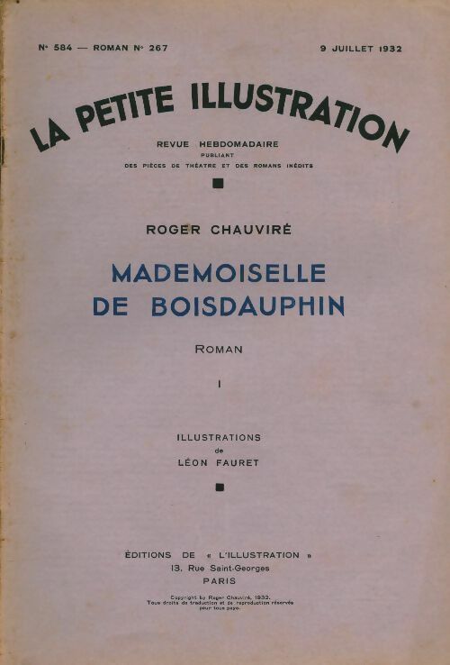 Livrenpoche : La petite illustration n°584 Roman n°267 : Mademoiselle de Boisdauphin I - Collectif - Livre
