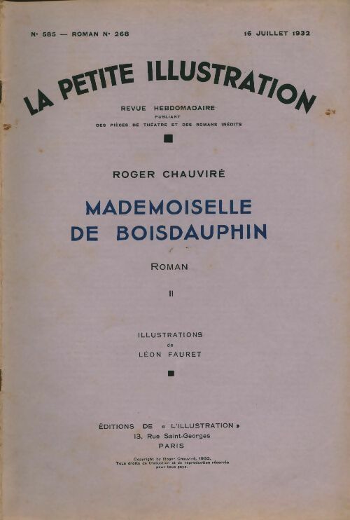 Livrenpoche : La petite illustration n°585 Roman n°268 : Mademoiselle de Boisdauphin II - Collectif - Livre
