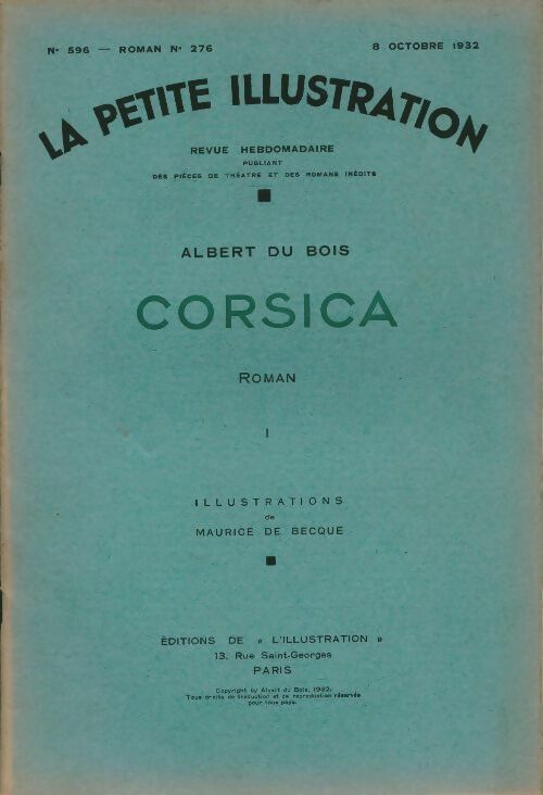 Livrenpoche : La petite illustration n°596 Roman n°276 : Corsica I - Collectif - Livre