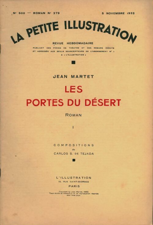 Livrenpoche : La petite illustration n°600 Roman n°279 : Les portes du désert I - Collectif - Livre