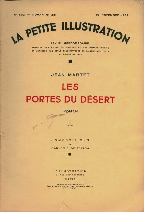Livrenpoche : La petite illustration n°602 Roman n°281 : Les portes du désert III - Collectif - Livre