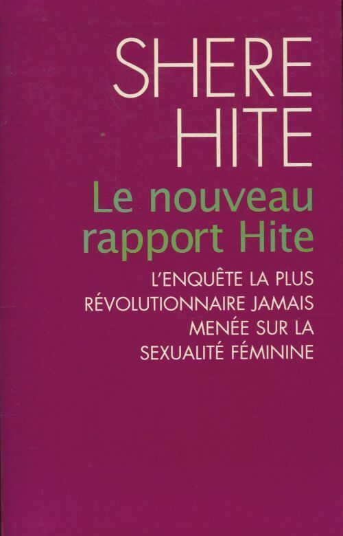 Livrenpoche : Le nouveau rapport Hite - Shere Hite - Livre