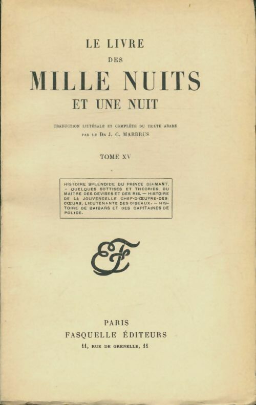 Livrenpoche : Le livre des mille nuits et une Tome XV - Dr J.-C. Mardrus - Livre