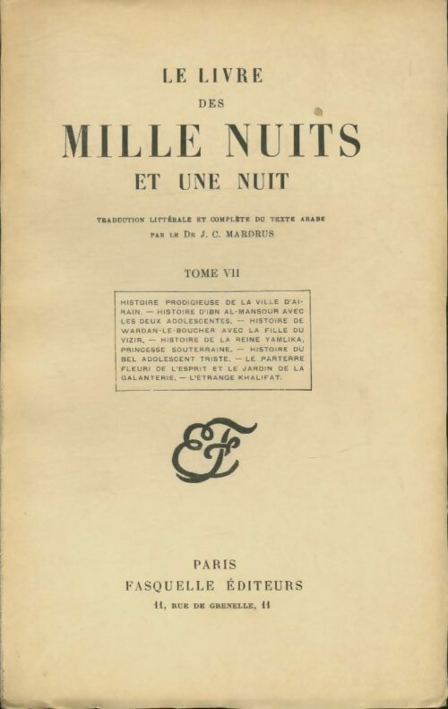 Livrenpoche : Le livre des mille nuits et une Tome VII - Dr J.-C. Mardrus - Livre