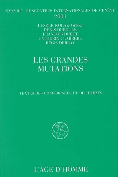 Livrenpoche : Les grandes mutations. Textes des conférences et des débats - Collectif - Livre