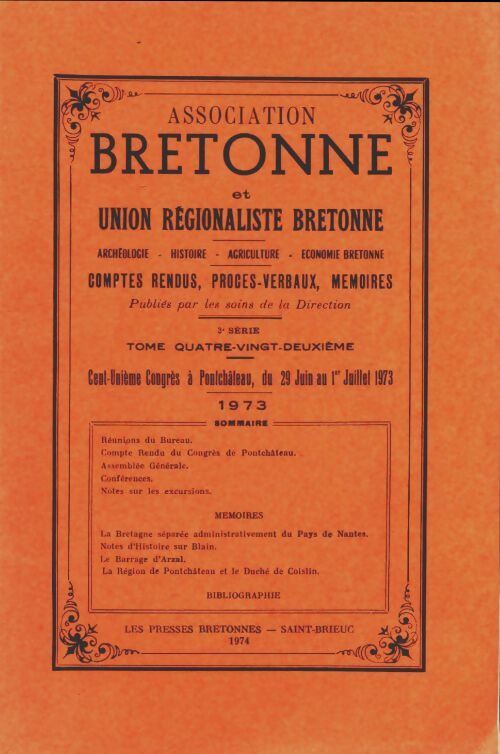 Livrenpoche : Association bretonne 1973 Tome LXXXII - Collectif - Livre
