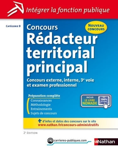 Livrenpoche : Concours rédacteur territorial principal - catégorie b - intégrer la fonction publique - 2014 - Léonard Mango - Livre