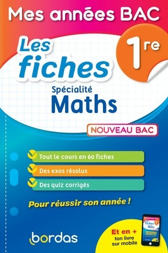 Livrenpoche : Mes années bac - fiches spécialité maths 1re - Fabien Aoustin - Livre