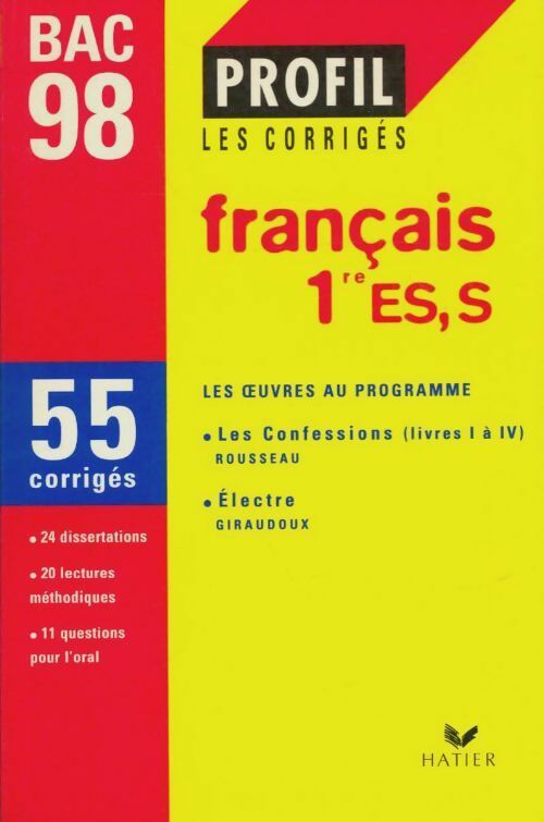 Livrenpoche : Bac 98: Français 1ère ES, S - Collectif, Odile Berthaut - Livre