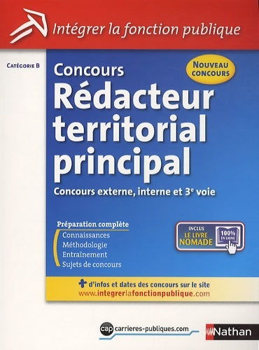 Livrenpoche : Concours rédacteur territorial principal - catégorie b - Pascal Tuccinardi - Livre