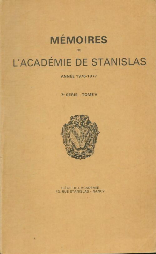 Livrenpoche : Mémoires de l'académie de Stanislas 7e série Tome V - Collectif - Livre
