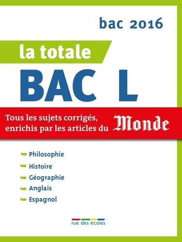 Livrenpoche : La totale bac L 2016 - Wendy Benoit - Livre